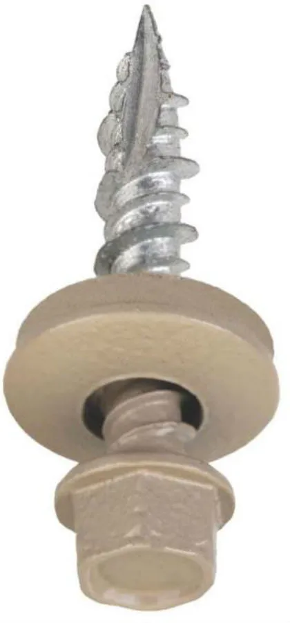 Acorn SW-MW1TP250 Metal Building Screw, 1", Taupe