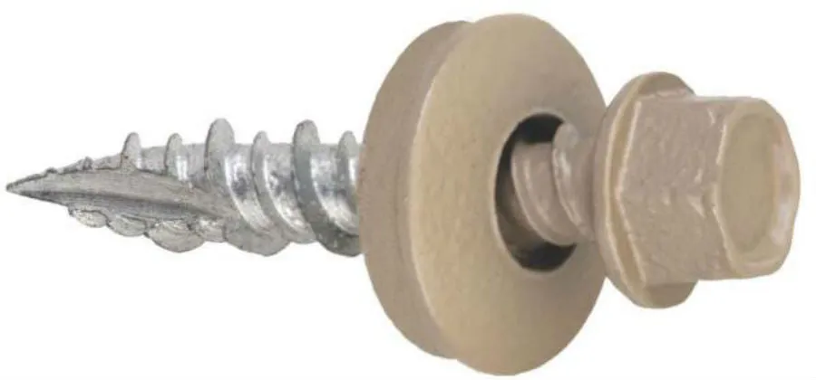 Acorn SW-MW1TP250 Metal Building Screw, 1", Taupe