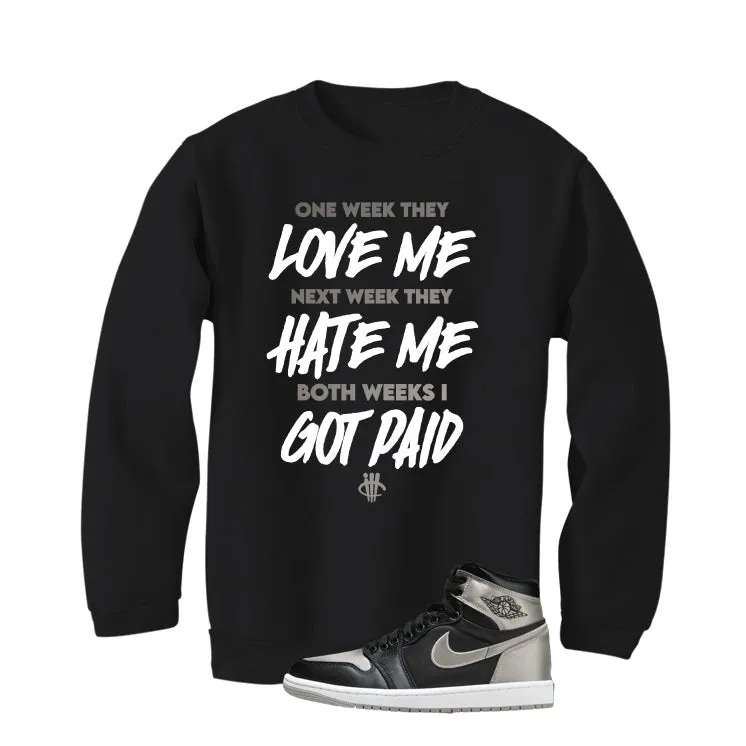 Air Jordan 1 High OG WMNS Satin Shadow Black T-Shirt (Paid)| illcurrency