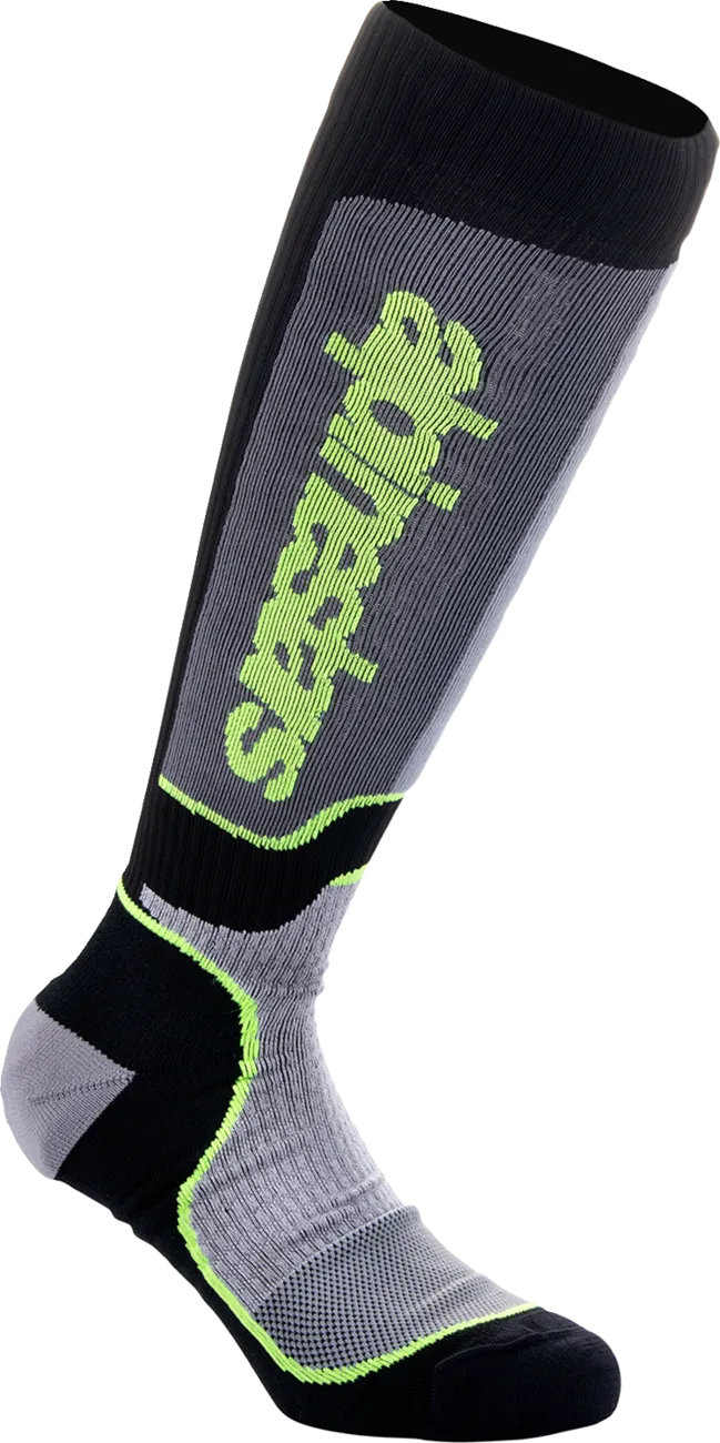ALPINESTARS MX Plus Socks - Black/Gray/Yellow - Medium 4702324-175-M