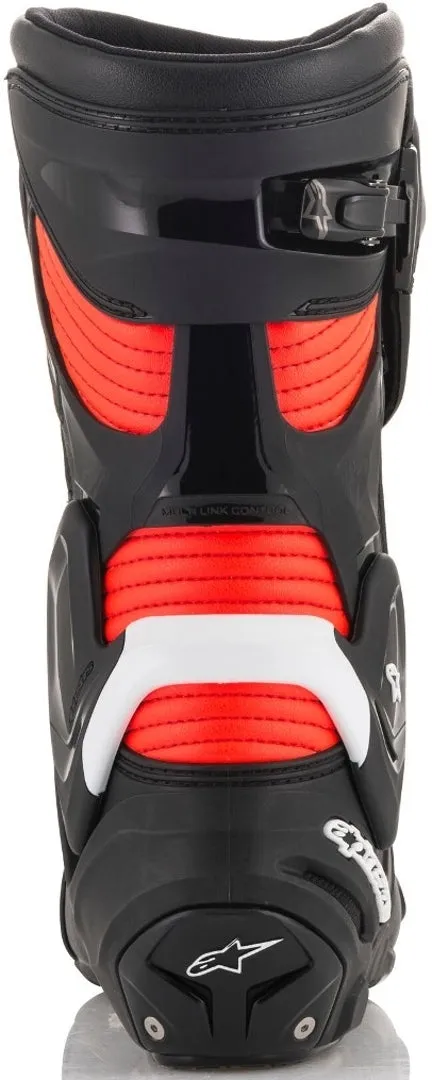 ALPINESTARS SMX PLUS V2 MOTORCYCLE BOOTS - BLACK/FLURO RED/WHITE