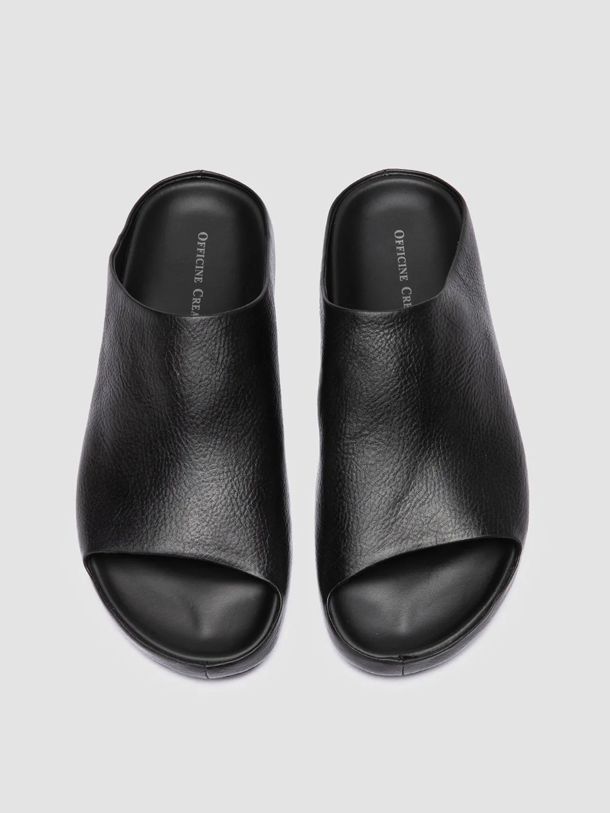 BABOUCHE 002 - Black Leather Mule Sandals