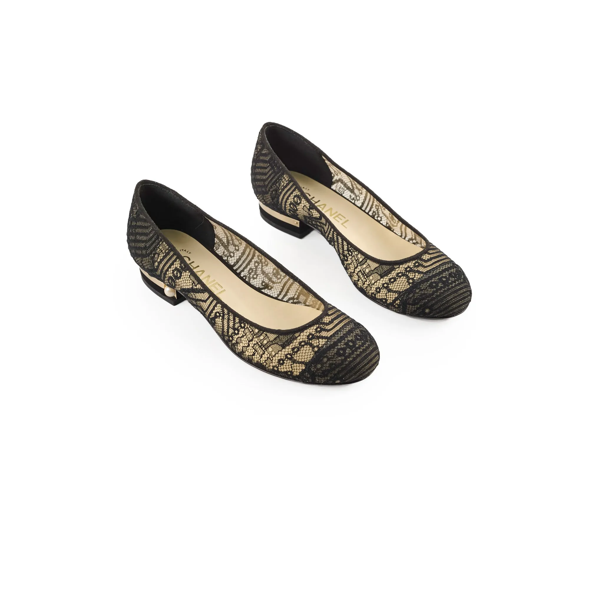 Chanel Lace Ballet Flats Black Size 35.5