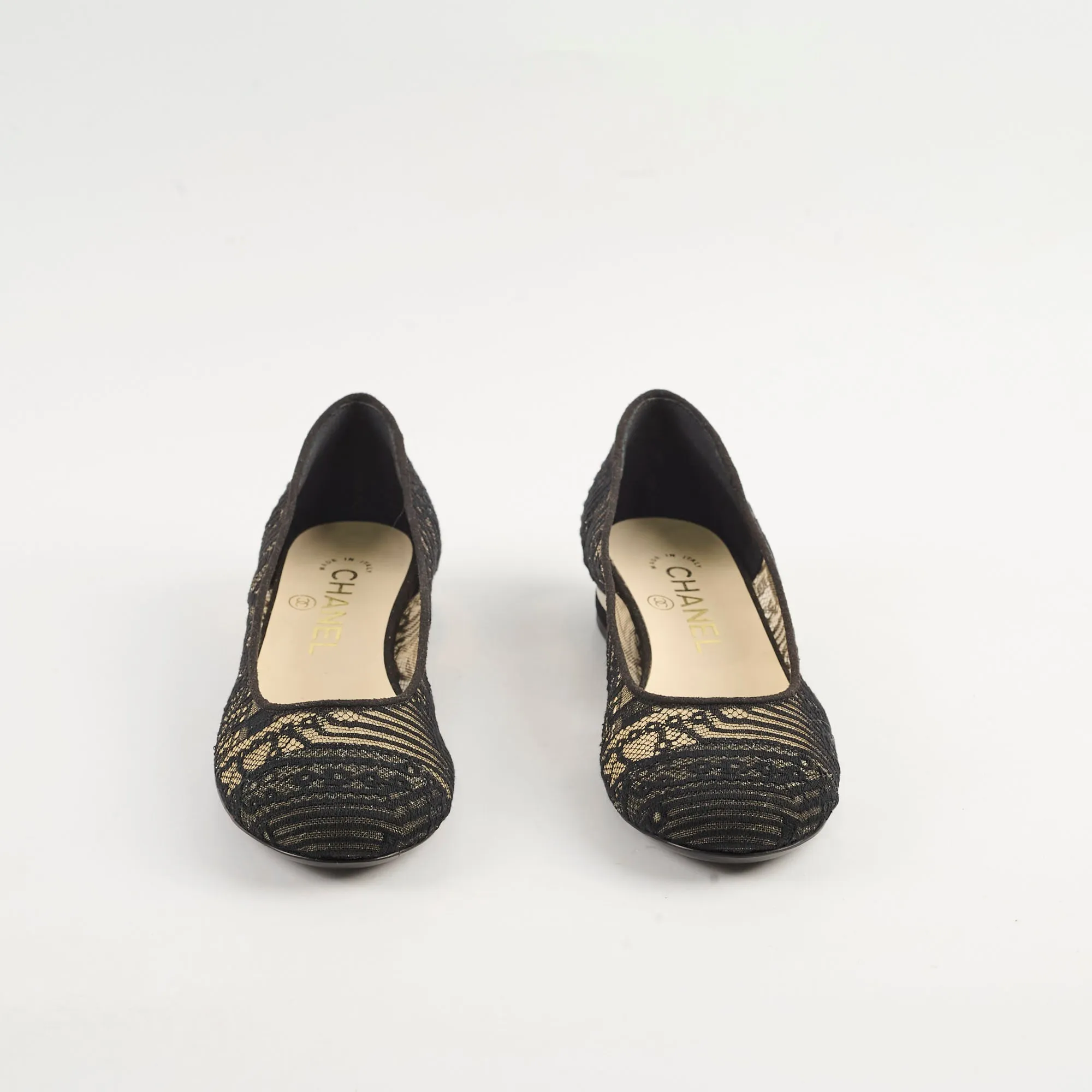 Chanel Lace Ballet Flats Black Size 35.5