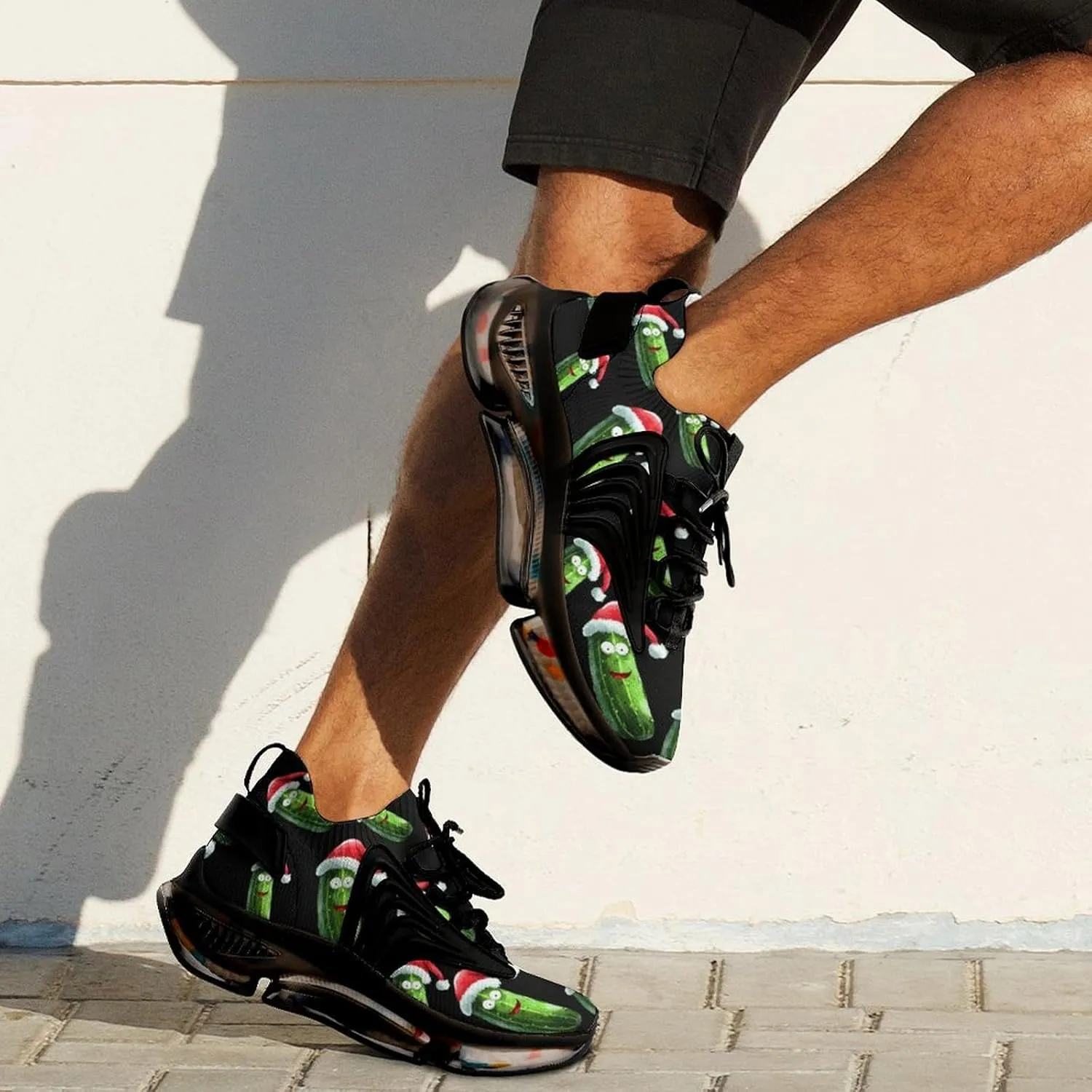 Cucumber Vegetable Vegan Christmas Hat Men's Tennis Shoes Fashion Athletic Sneakers for Sport Walking Running Workout