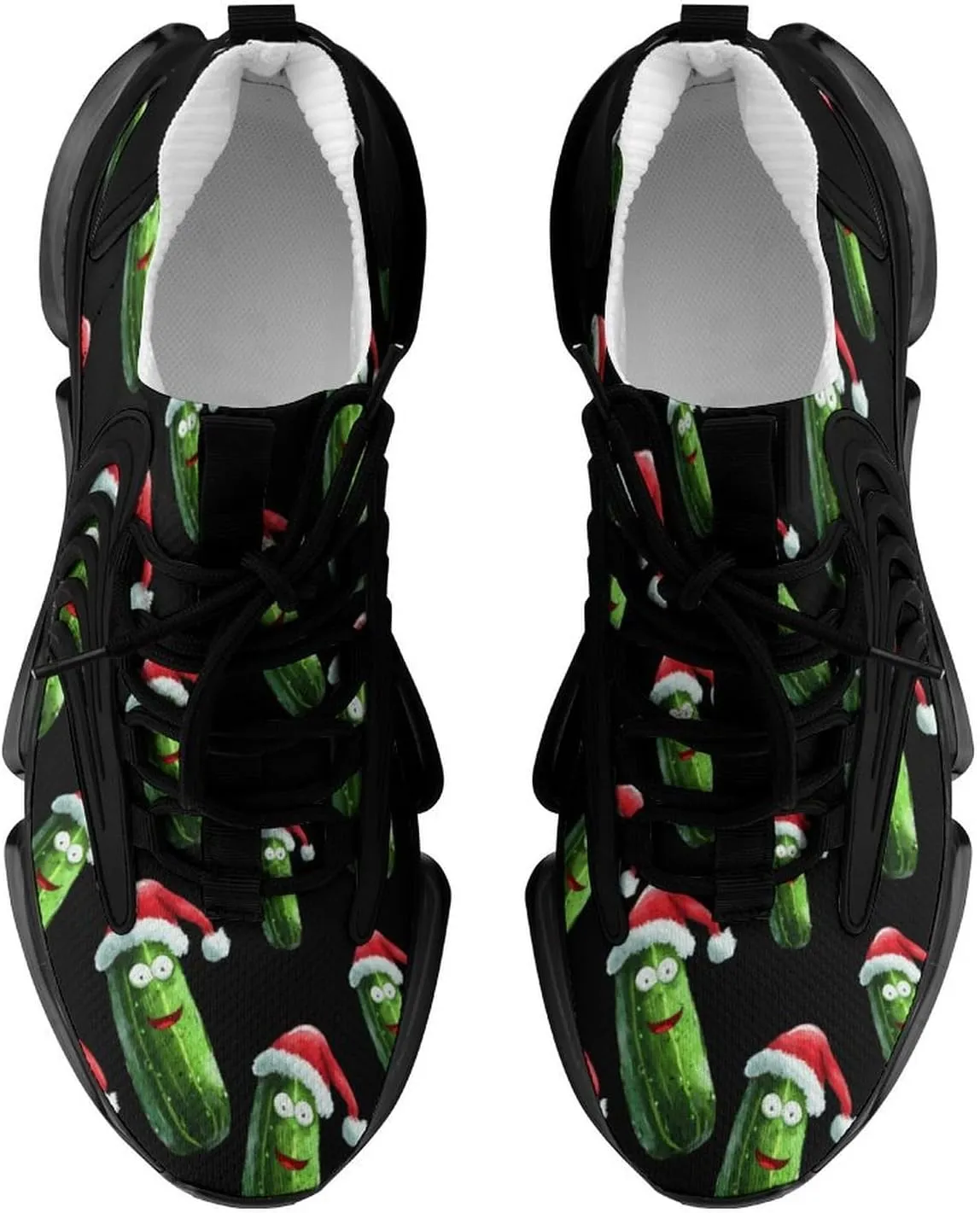 Cucumber Vegetable Vegan Christmas Hat Men's Tennis Shoes Fashion Athletic Sneakers for Sport Walking Running Workout