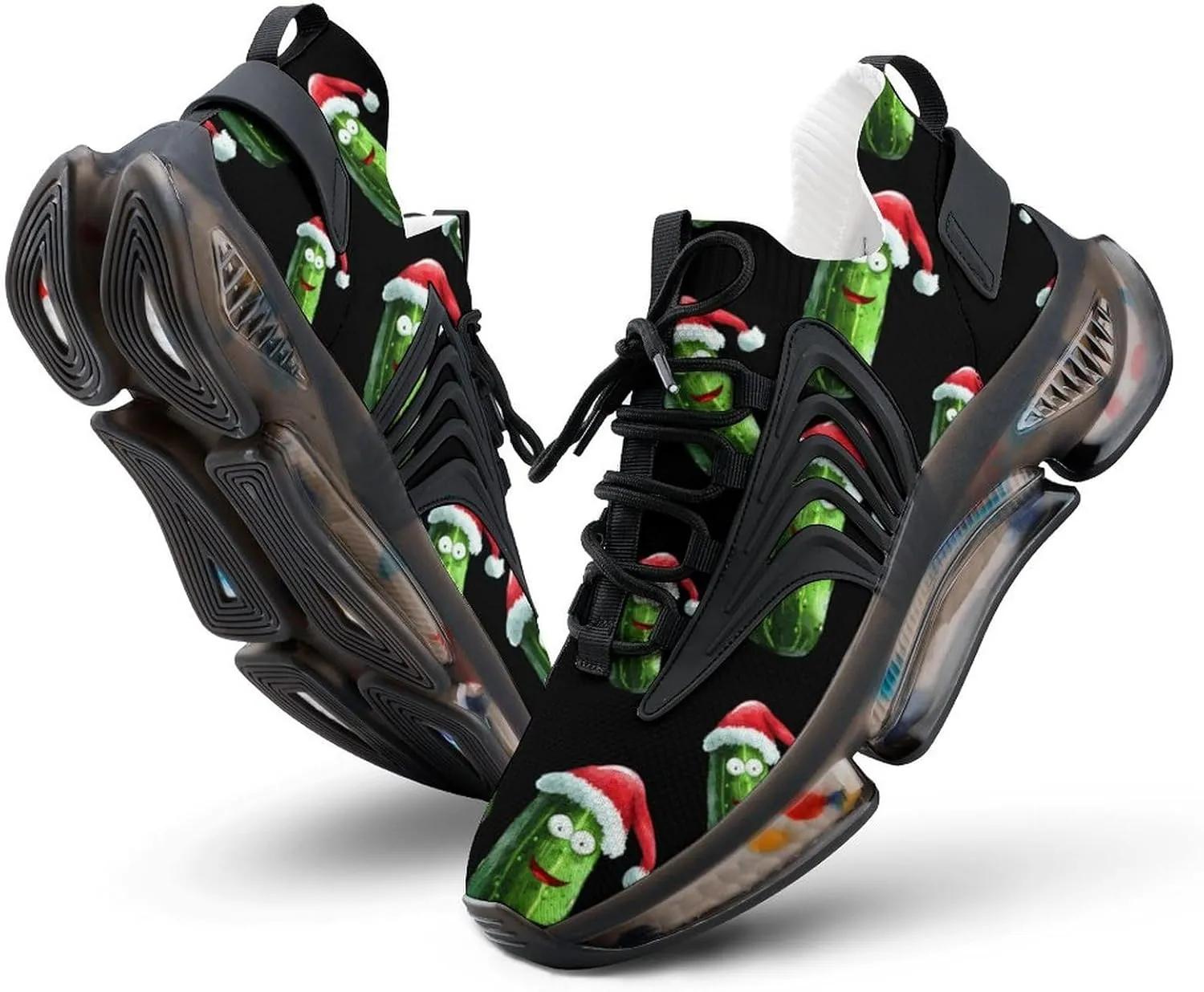 Cucumber Vegetable Vegan Christmas Hat Men's Tennis Shoes Fashion Athletic Sneakers for Sport Walking Running Workout