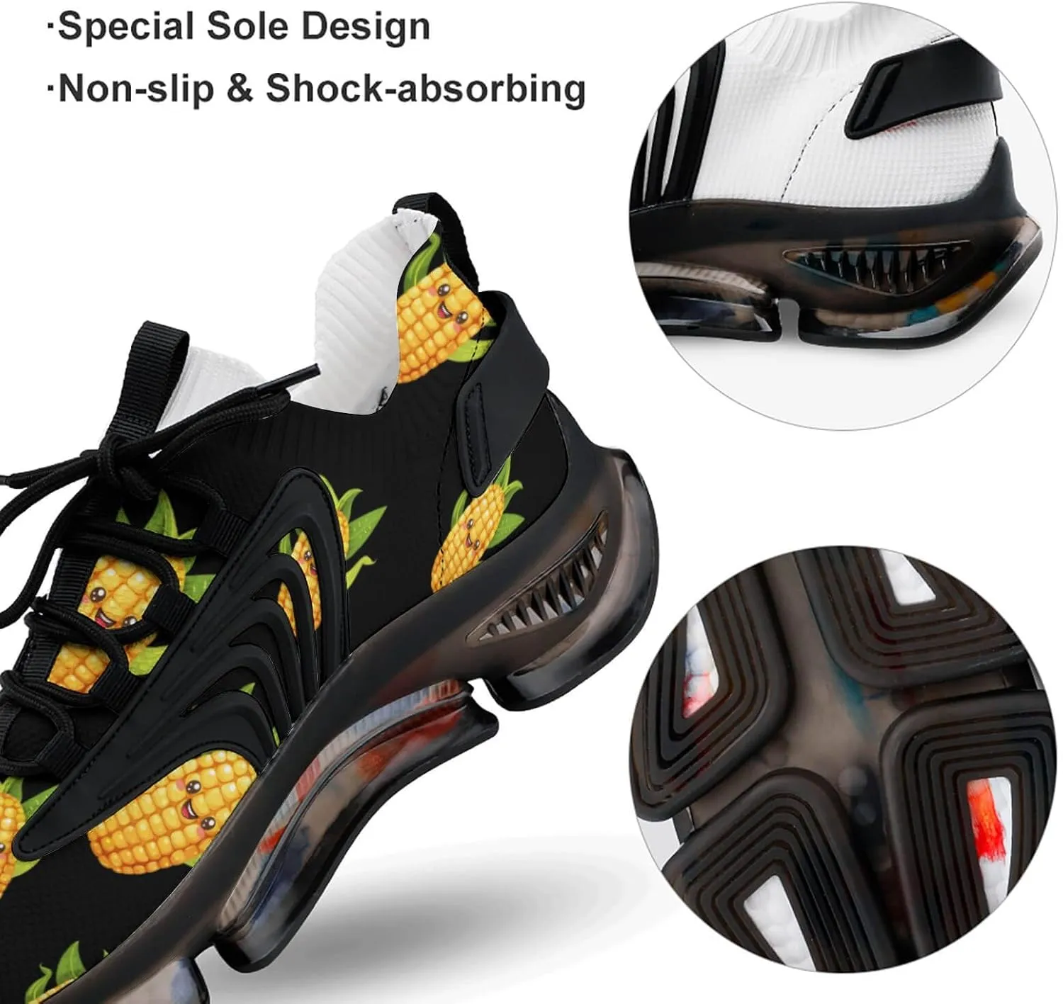 Cute Corn Vegetable Vegan Men's Tennis Shoes Fashion Athletic Sneakers for Sport Walking Running Workout