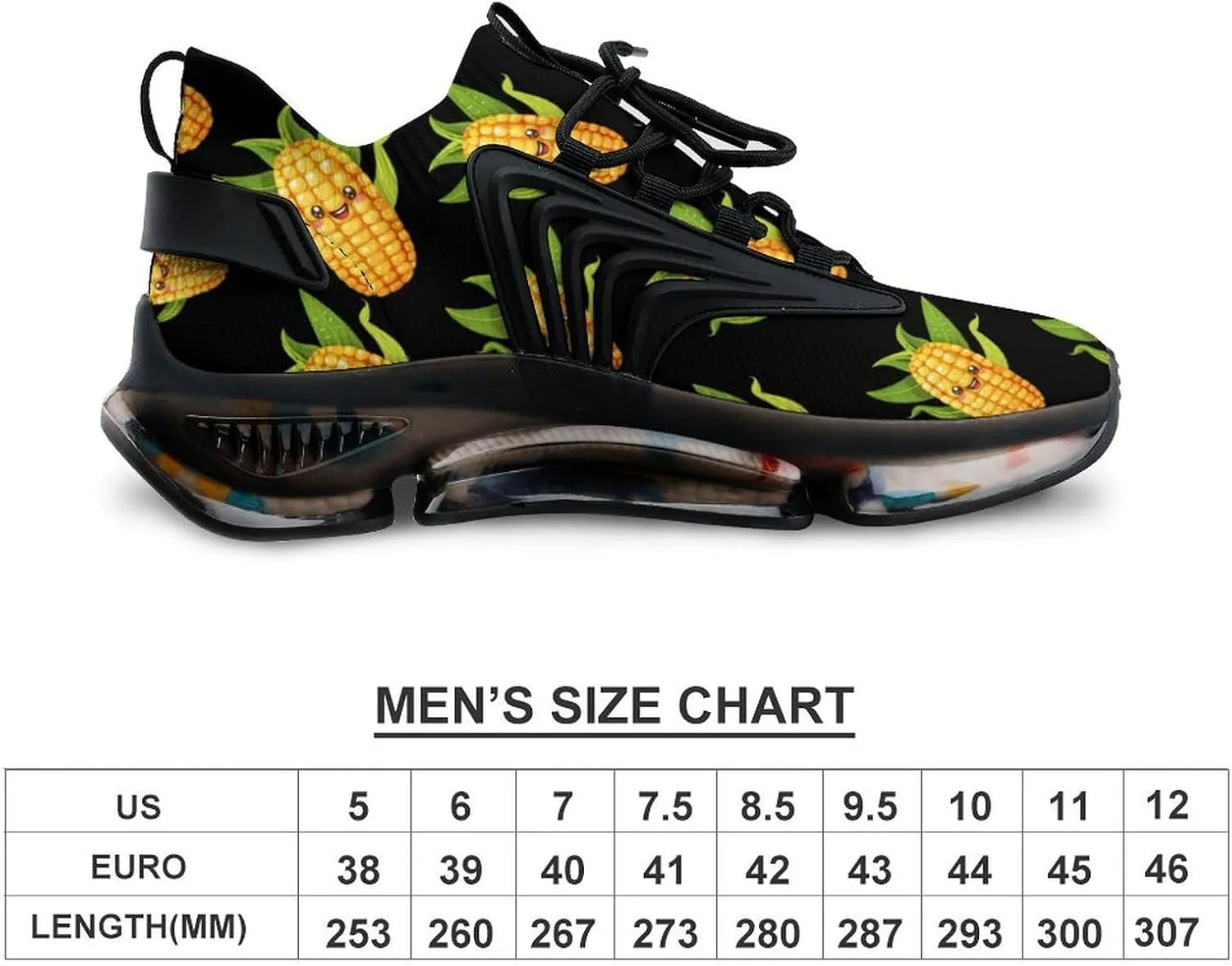 Cute Corn Vegetable Vegan Men's Tennis Shoes Fashion Athletic Sneakers for Sport Walking Running Workout