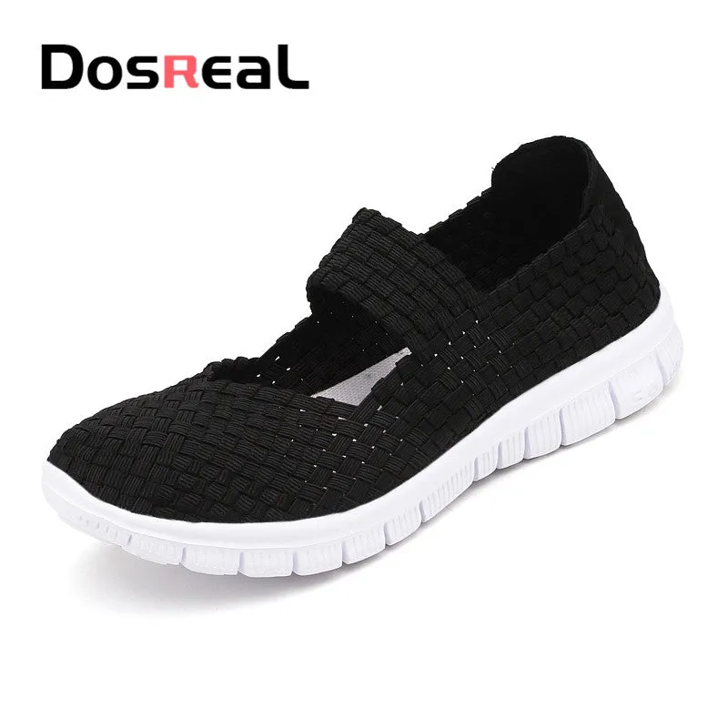 Dosreal Women New Arrival Casual Shoes Ladies Colorful Woven Shoes Light Fashion Flats Shoes Sneaker