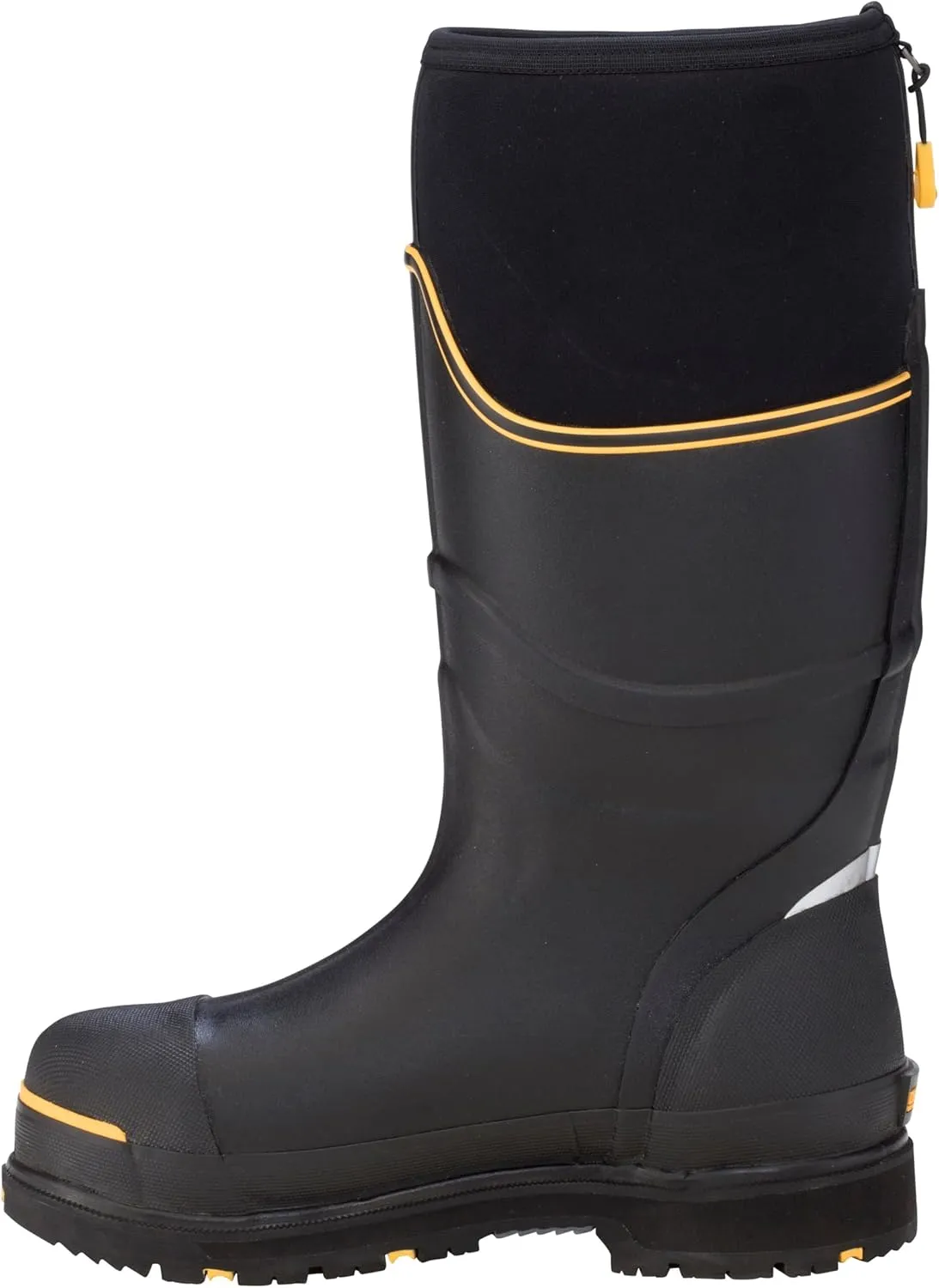 Dryshod Unisex Steel-Toe Max Hi Work Boots | Slip Resistant | Waterproof | Rubber | Black/Yellow