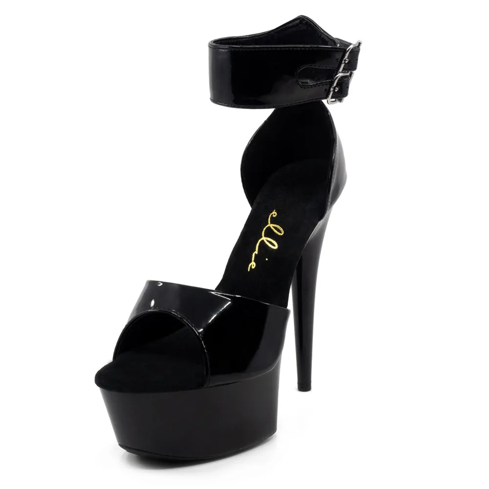 Ellie Shoes Aliya 6" Stiletto Double Ankle Cuff Platform Sandal