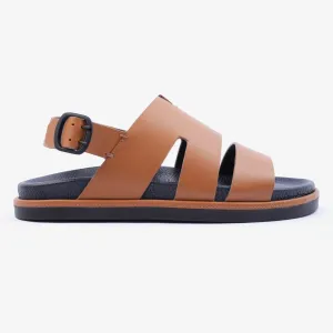 FARADA CLASSIC MATTE ARABIC SANDALS WITH BACK STRIP CUOIO
