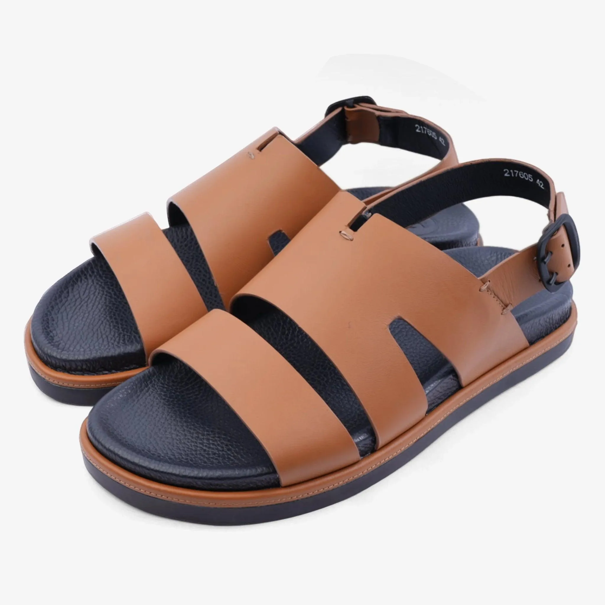 FARADA CLASSIC MATTE ARABIC SANDALS WITH BACK STRIP CUOIO