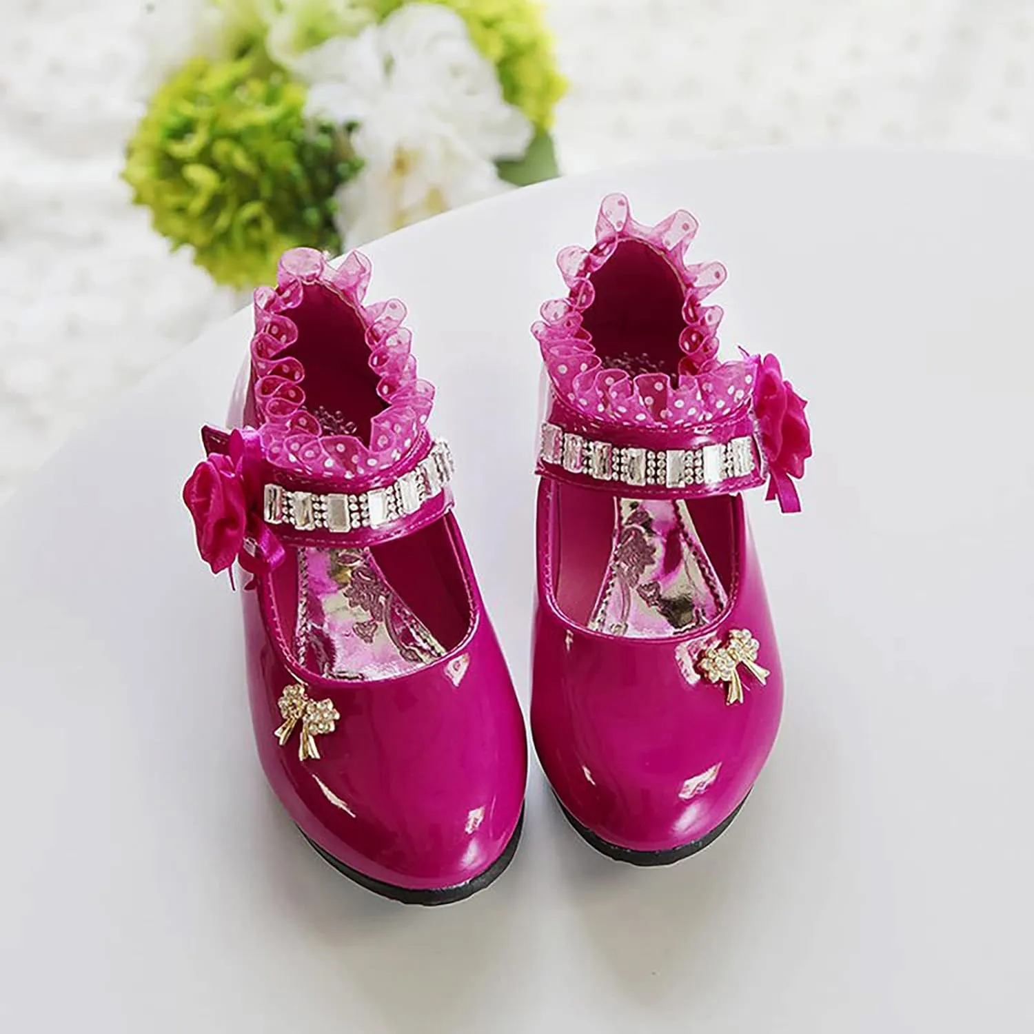 Girls Black Dress Shoes,Children Soft Girls Princess Shoes Baby Kid Leather Flower Dance Shoes Work Shoes 0-11 Years