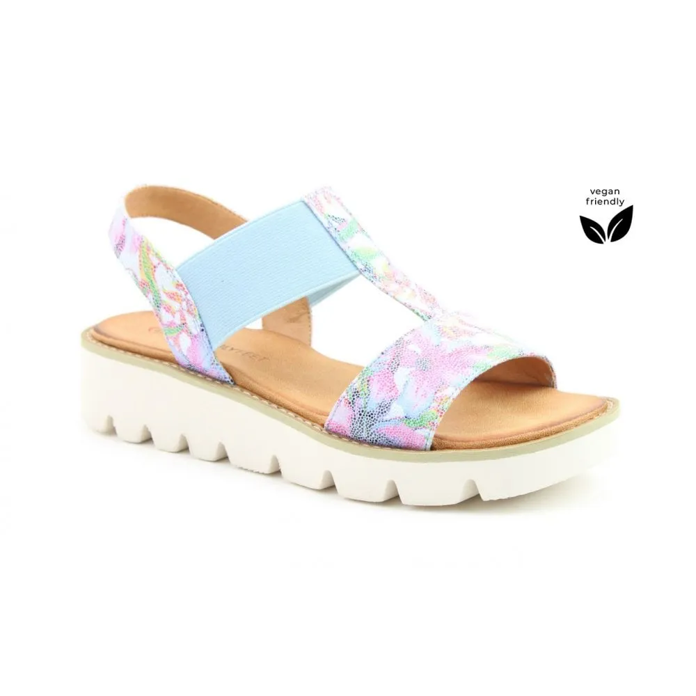 Heavenly Feet Ritz Vegan Friendly Sandal BLUE FLORAL