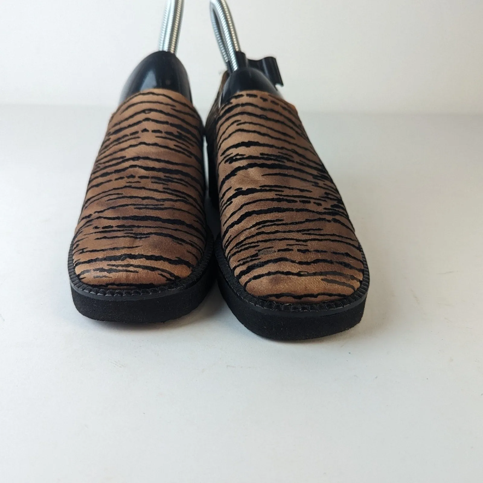 Heyraud Paris Tiger Print Chunky Slip On Loafer