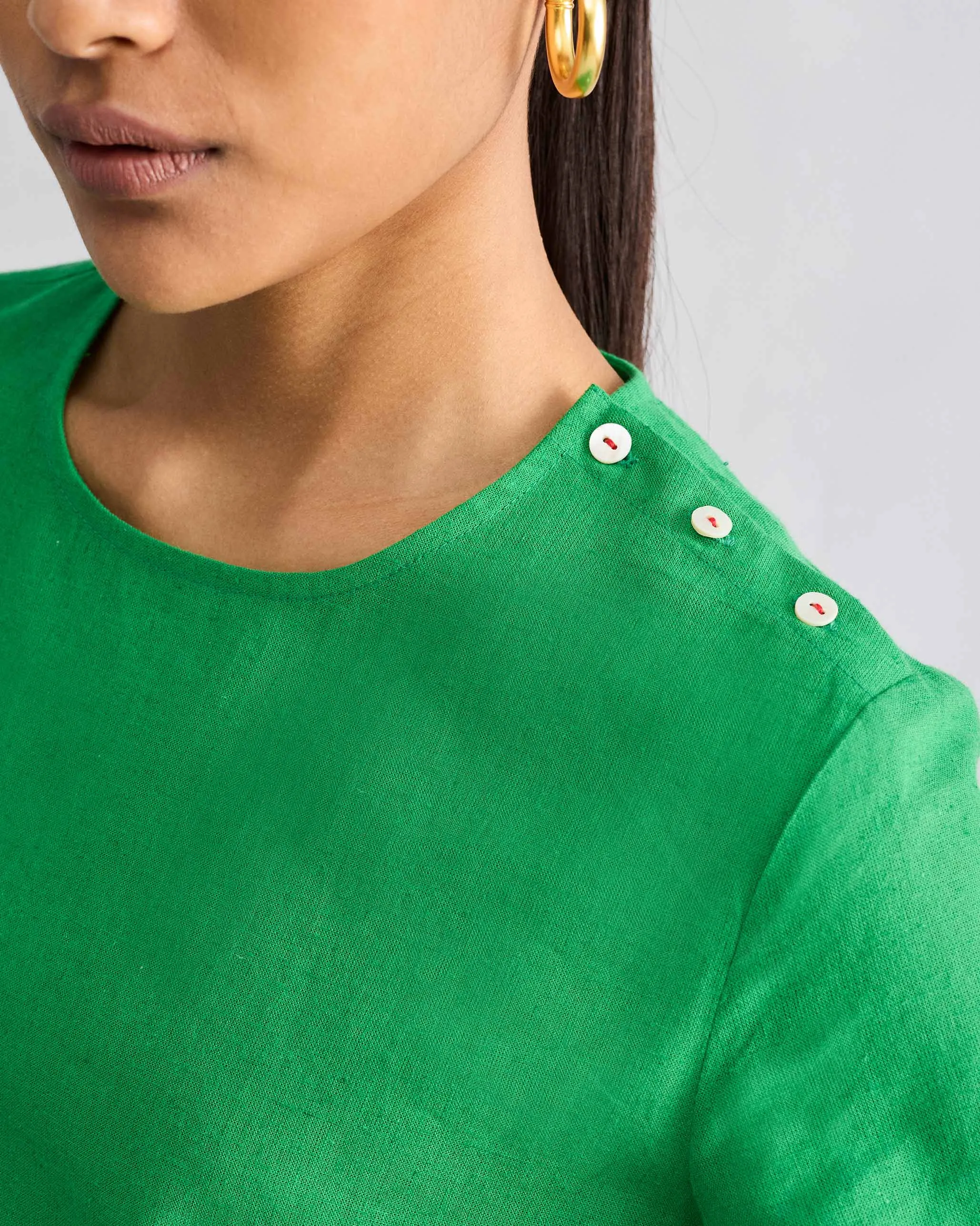 High Slit Top - Green