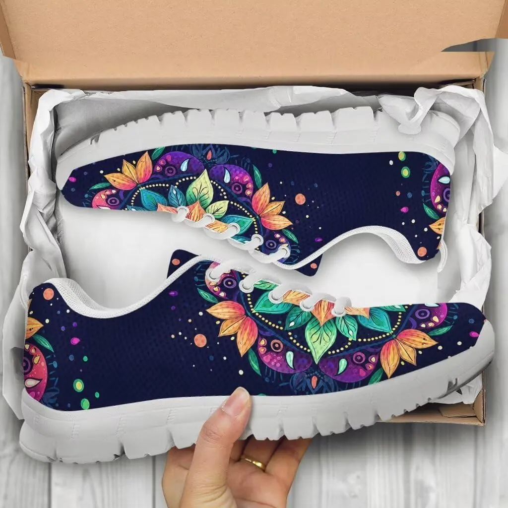 Jeiento Women Trainers Boho Mandala Walking Shoes Fashion Mesh Gym Sports Shoes Sneakers for Women