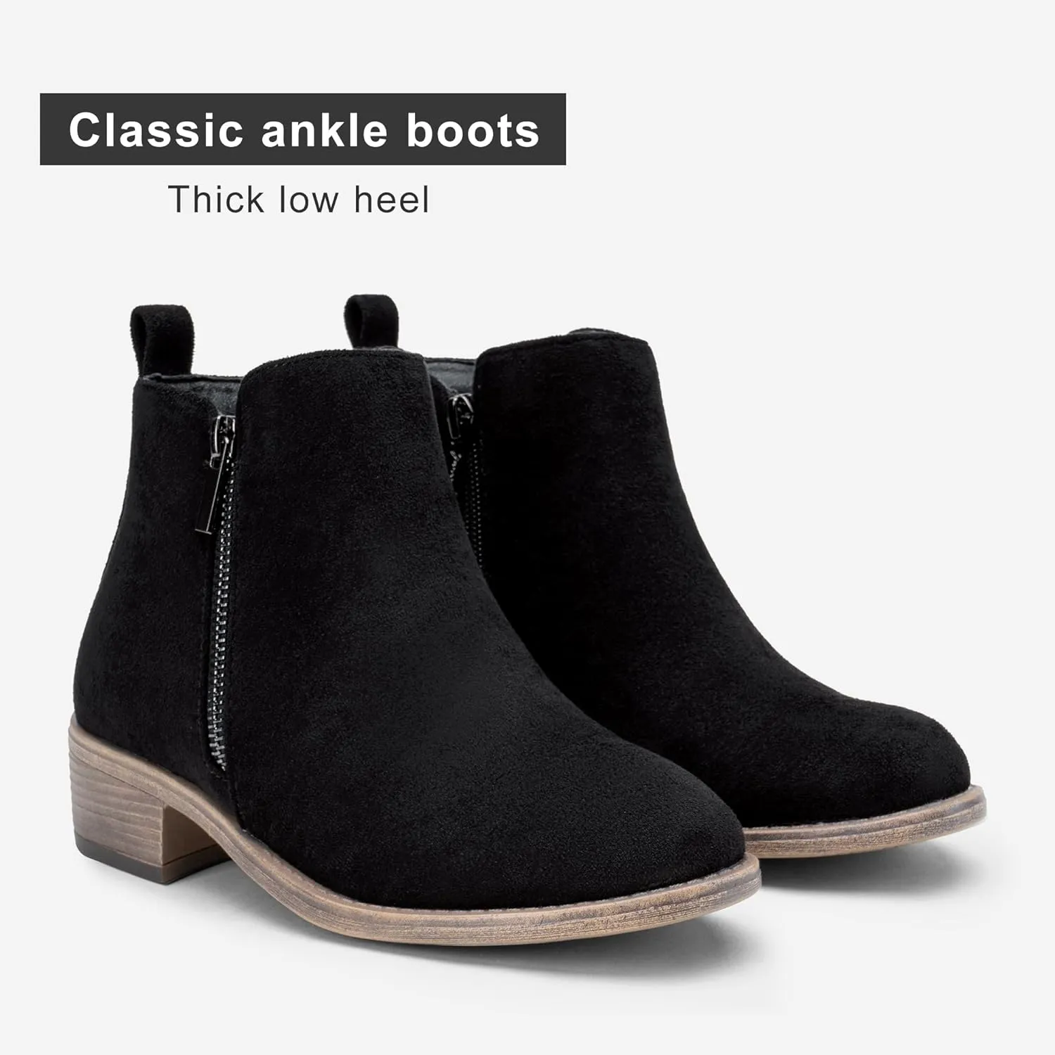 Jeossy Women's Ankle Boots, Classic Low Heeled Short Booties, Casual Comfortable Boots