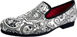 Justar Men's Designer Loafers Casual Leather Dress Shoes Evening Slip On Printed Smoking Slippers Driving Flats Blue Red