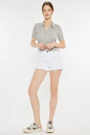 Kancan Amelia Raw Hem Distressed Denim Shorts