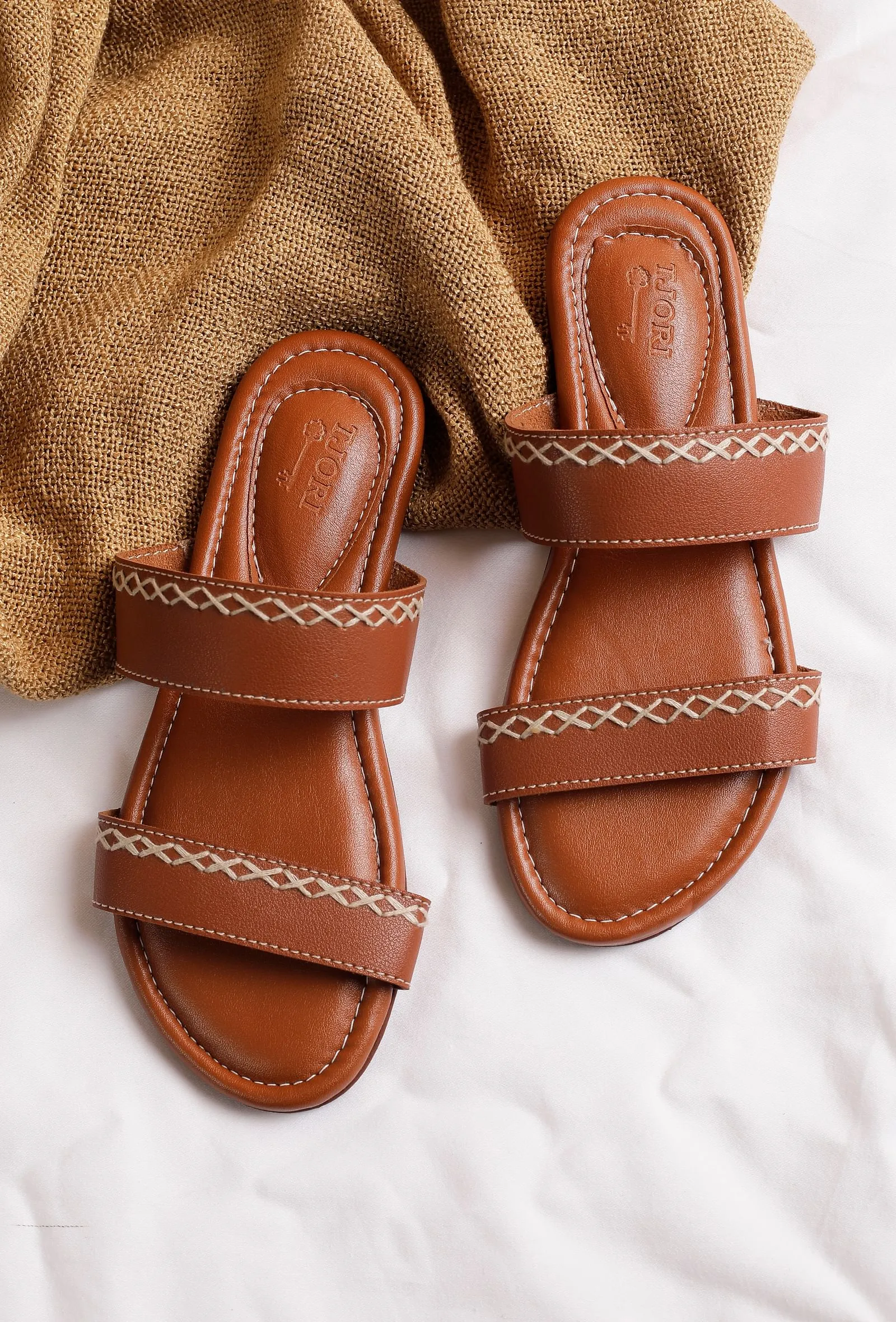 Light Brown Strap Sliders