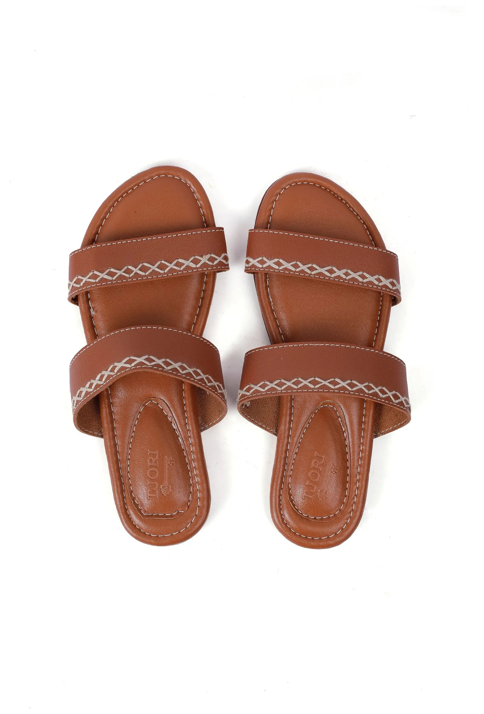 Light Brown Strap Sliders