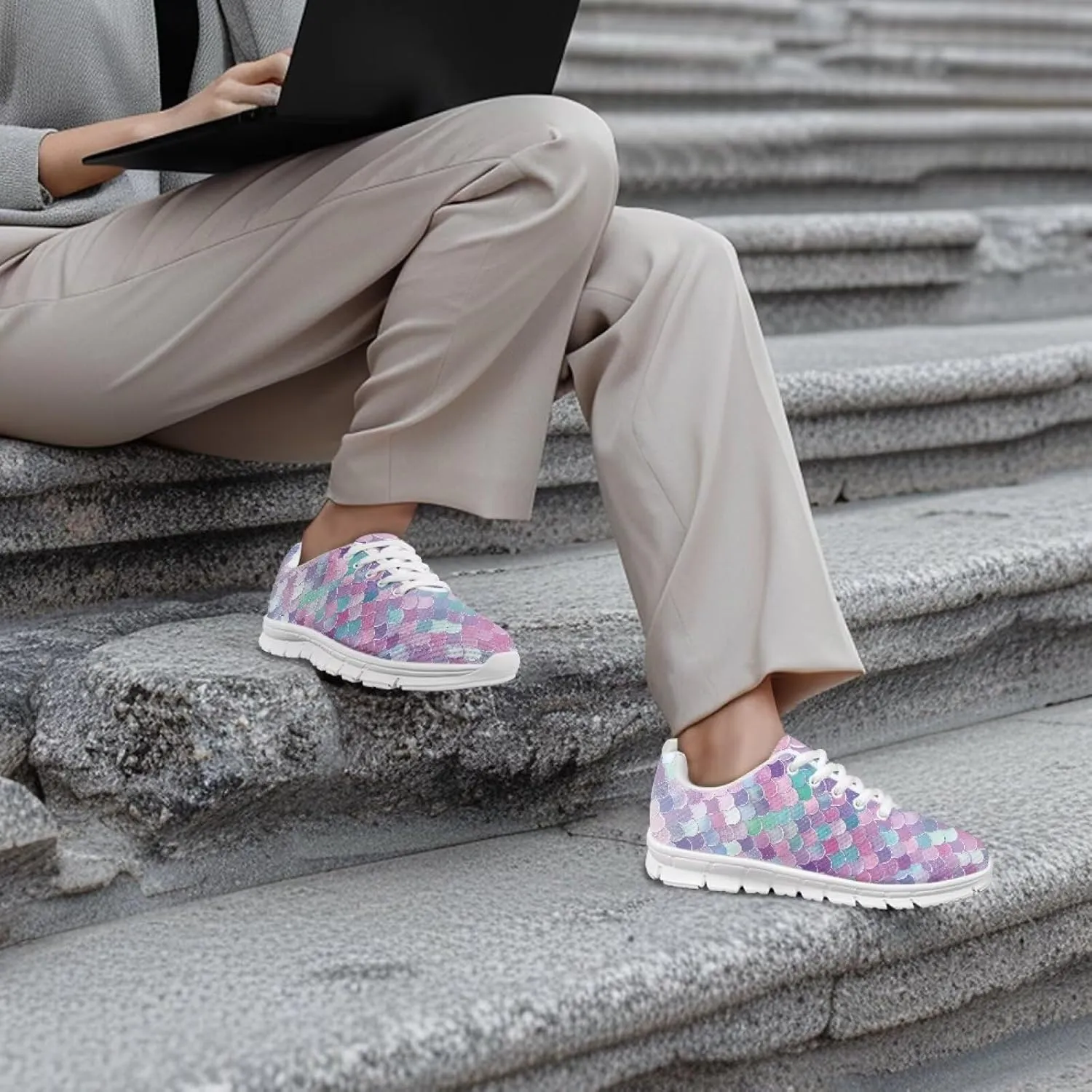 Lightweight Walking Sneakers Women Road Running Tennis Workout Athletic Shoes Non-Slip Breathable Work Shoes for Women Sneakers US 5-12