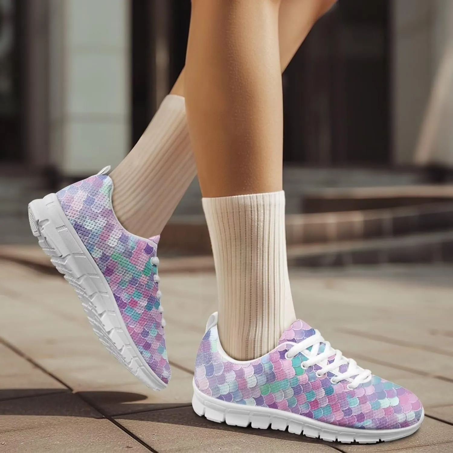 Lightweight Walking Sneakers Women Road Running Tennis Workout Athletic Shoes Non-Slip Breathable Work Shoes for Women Sneakers US 5-12
