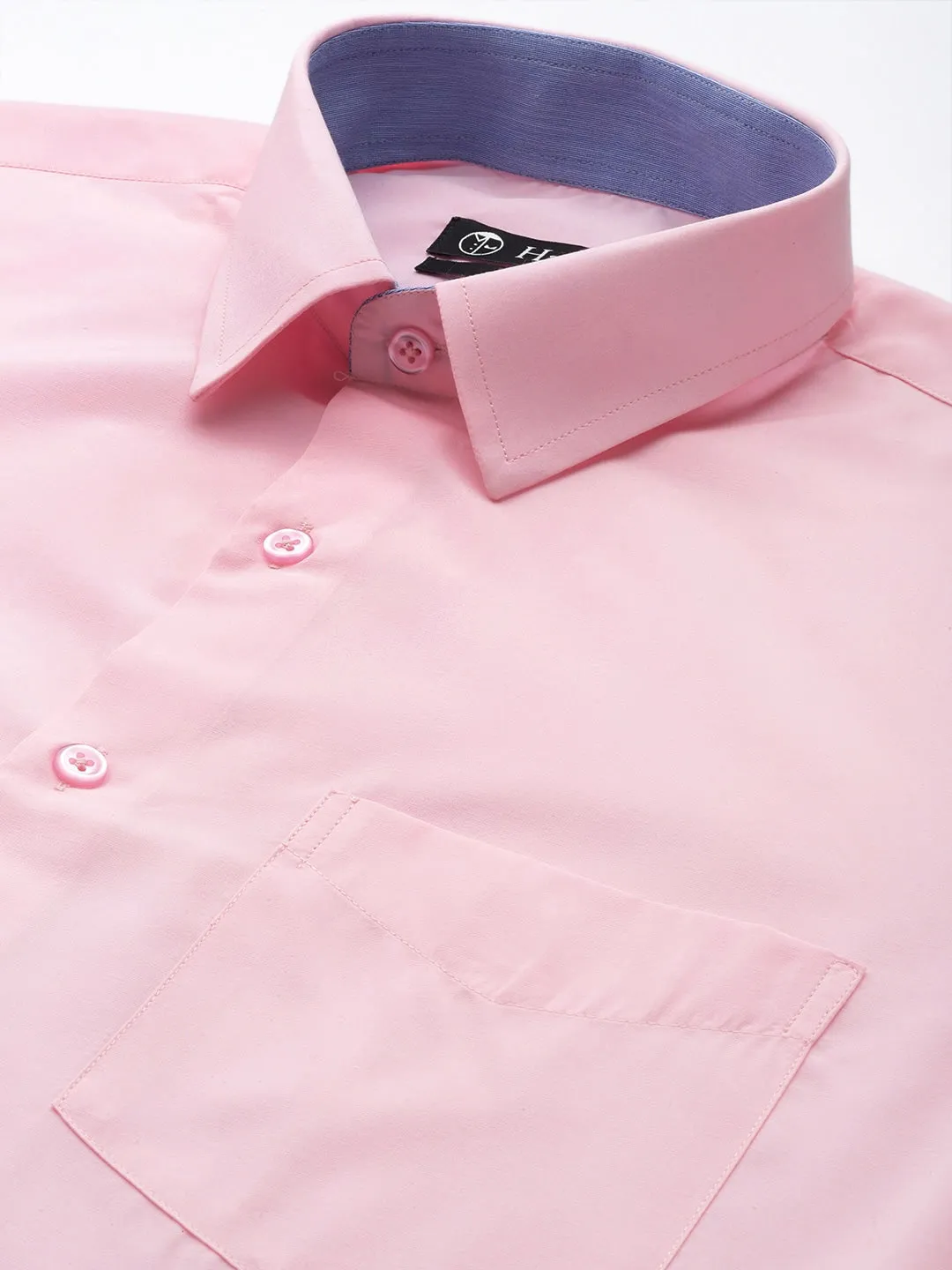 Men Pink Solids Slim Fit Formal Shirt