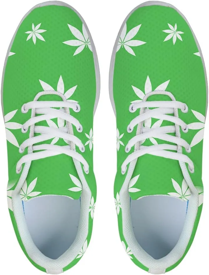 Men Women Marijuana Sneakers Pot Leaf Weed Shoes Comfortable Running Walking Tennis Shoes