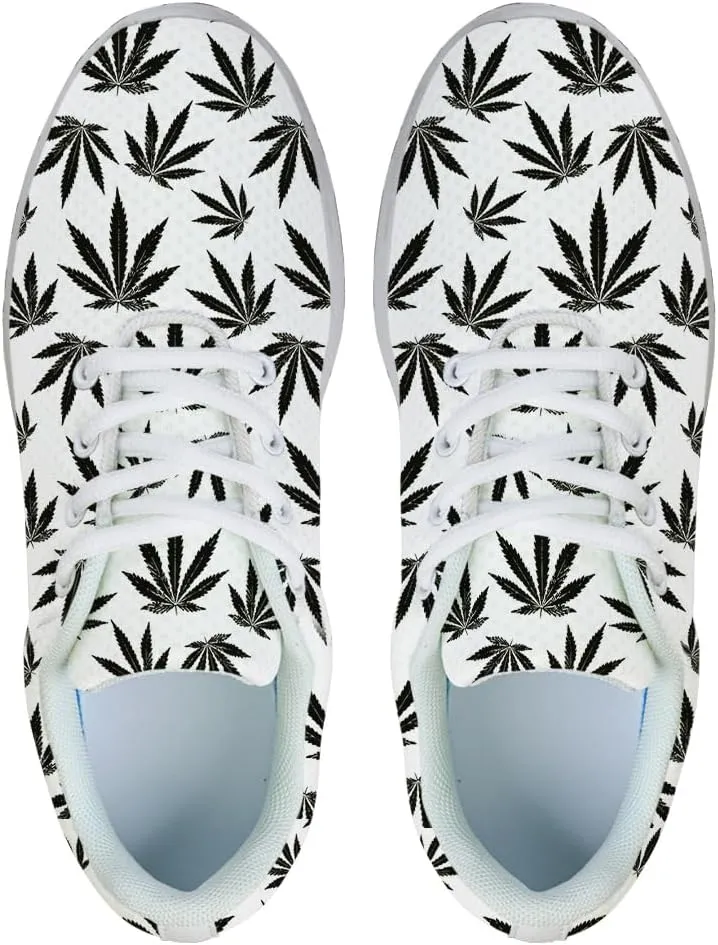 Men Women Marijuana Sneakers Pot Leaf Weed Shoes Comfortable Running Walking Tennis Shoes