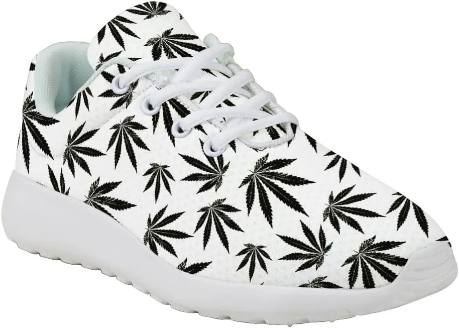 Men Women Marijuana Sneakers Pot Leaf Weed Shoes Comfortable Running Walking Tennis Shoes