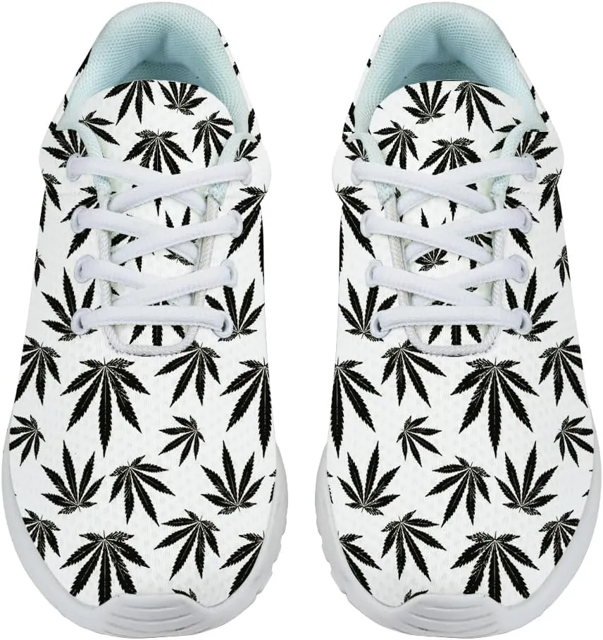Men Women Marijuana Sneakers Pot Leaf Weed Shoes Comfortable Running Walking Tennis Shoes