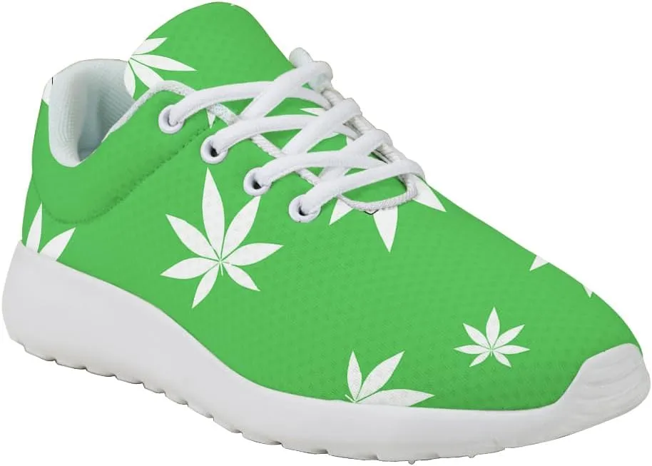 Men Women Marijuana Sneakers Pot Leaf Weed Shoes Comfortable Running Walking Tennis Shoes