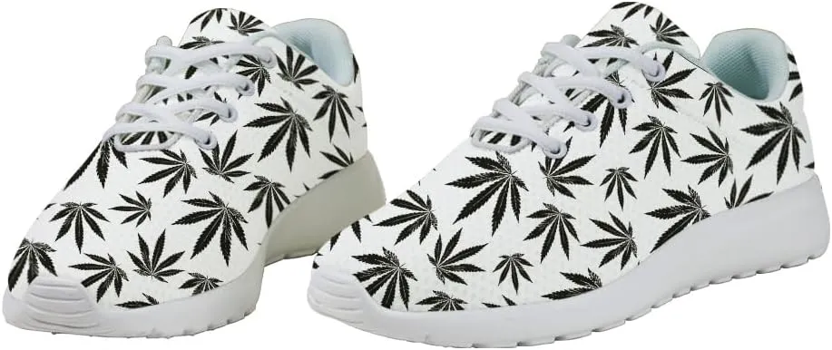 Men Women Marijuana Sneakers Pot Leaf Weed Shoes Comfortable Running Walking Tennis Shoes