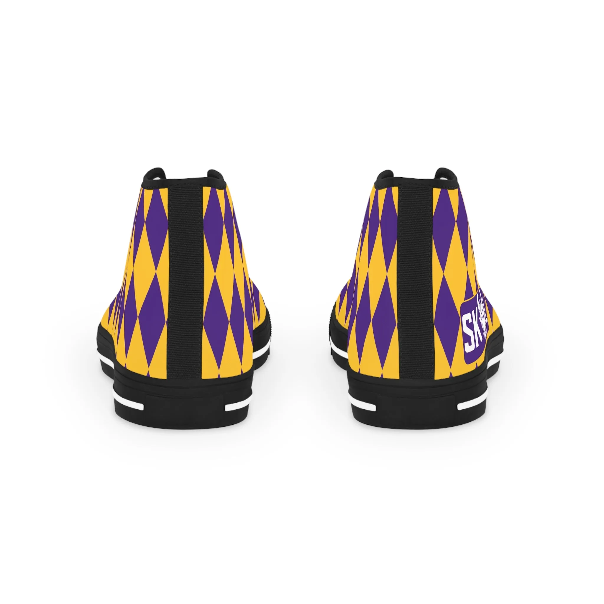Men's High Top Sneakers - Purple/Gold Diamonds