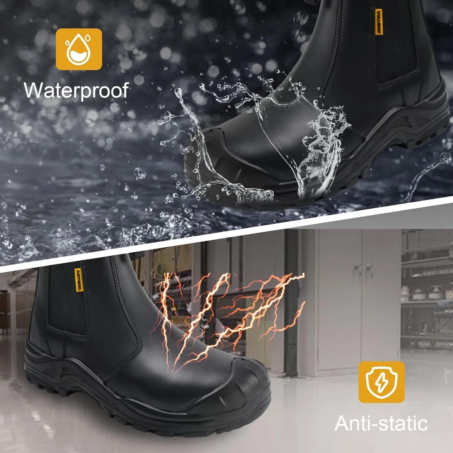 Men's Work & Safety Footwear, Shatterproof Composite Toe Boots, Antipruritic Work Boots, Zapatos de Trabajo Para Hombres