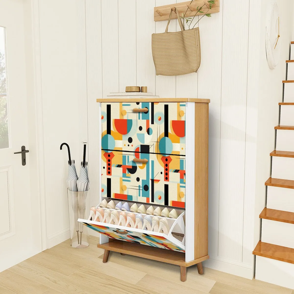 Mid Century Modern Bauhaus Desiged Shoe Storage Shoe Cabinet
