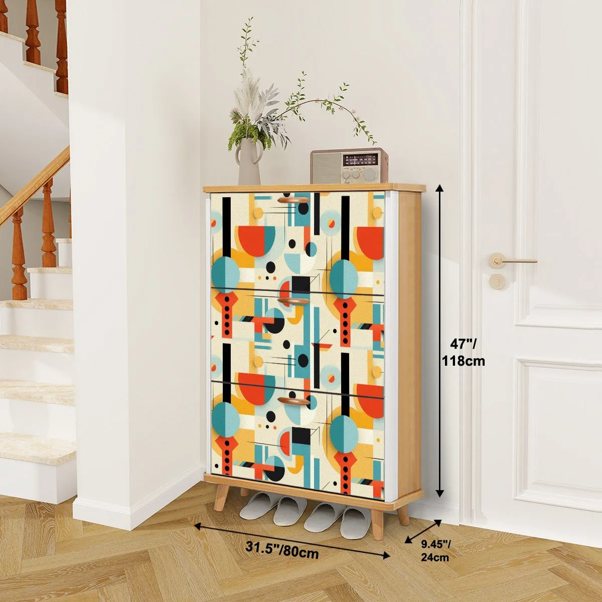 Mid Century Modern Bauhaus Desiged Shoe Storage Shoe Cabinet