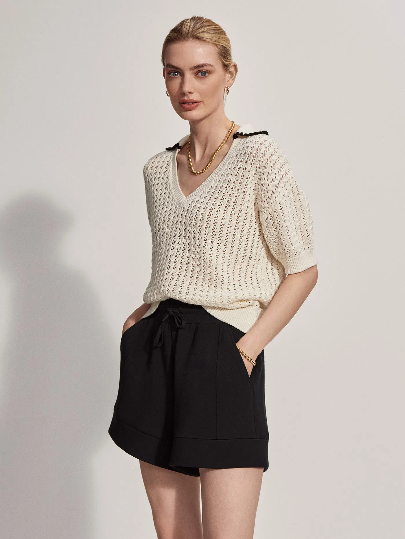Monte V Neck Knit Polo