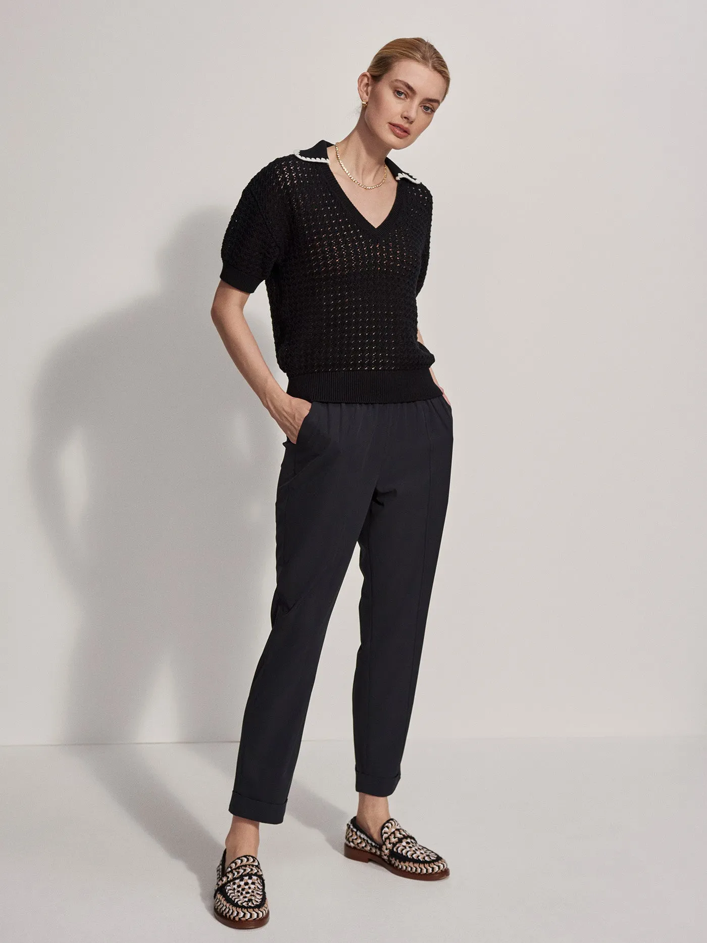 Monte V Neck Knit Polo