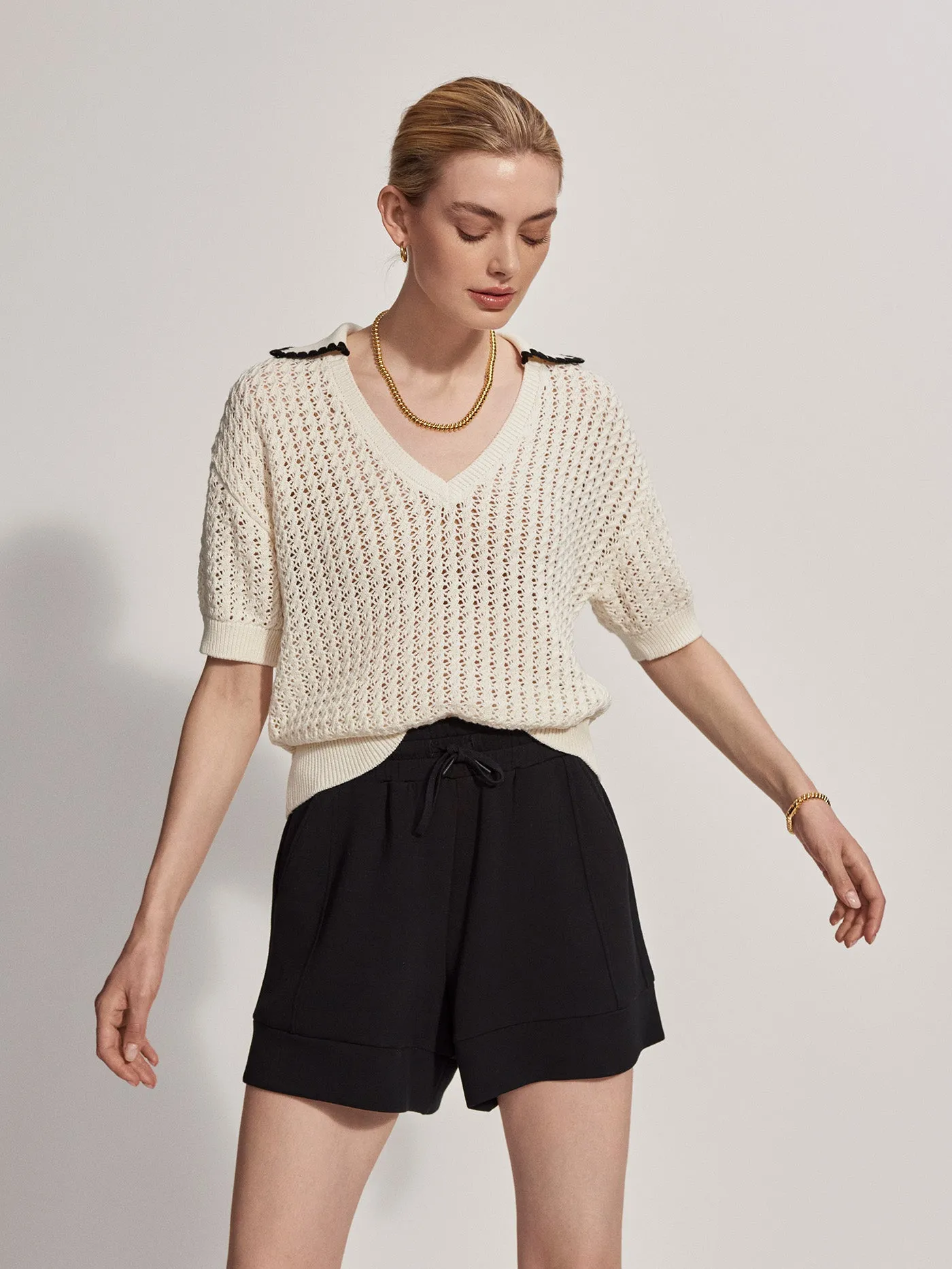Monte V Neck Knit Polo