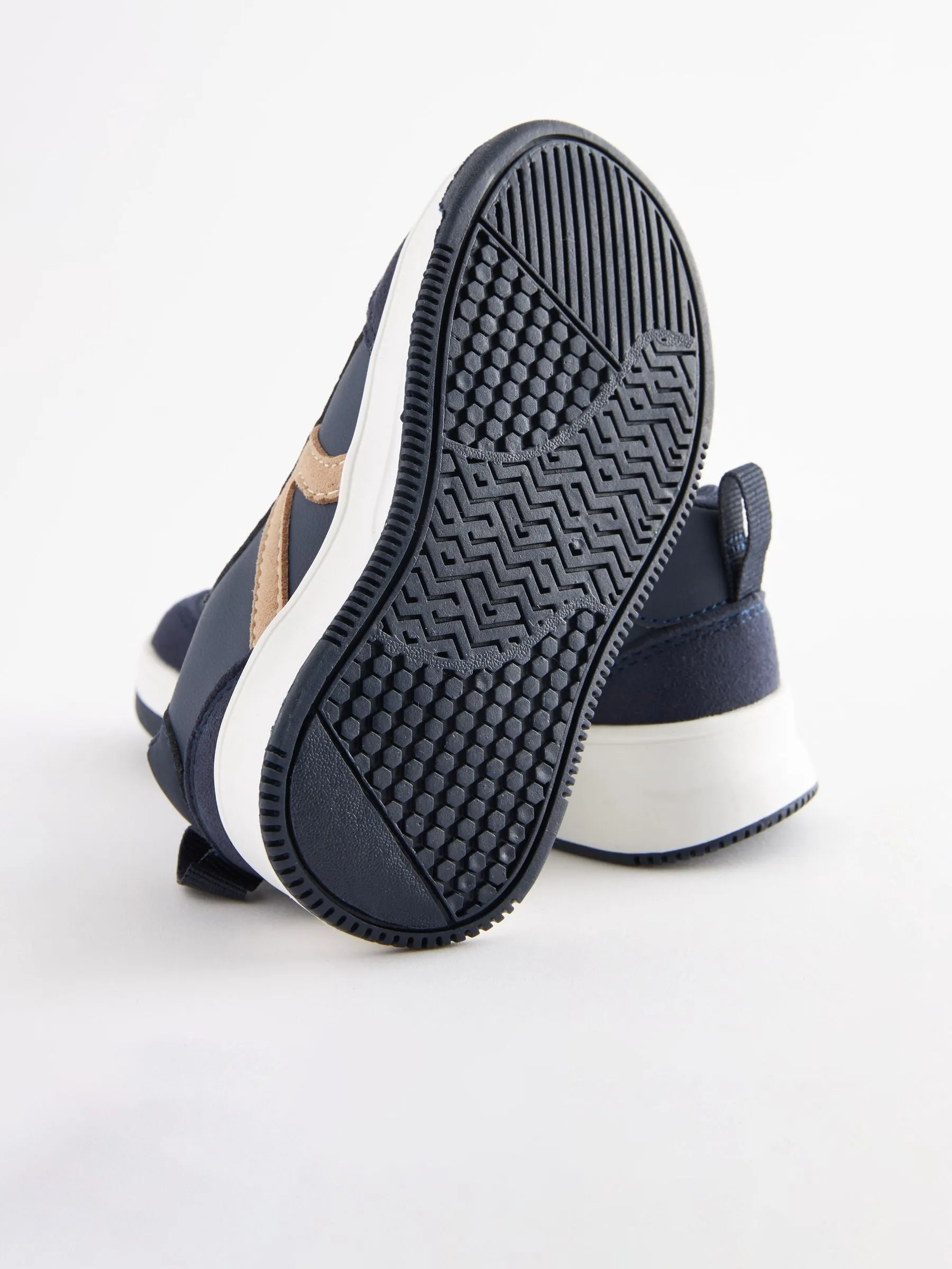 Navy Blue Wide Fit (G) Elastic Lace Trainers