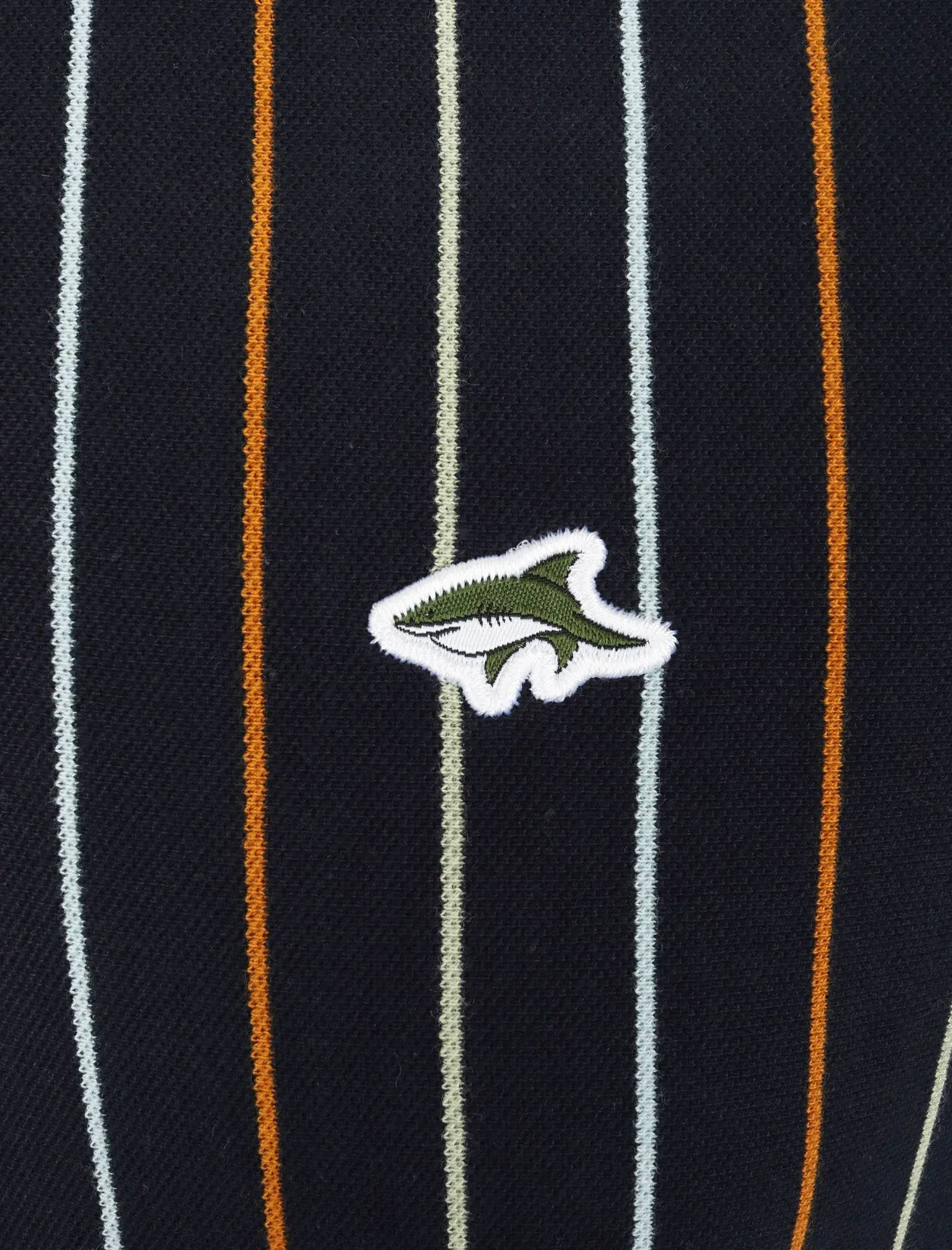 Norwood Pinstripe Cotton Pique Polo Shirt In Sky Captain Navy - Le Shark