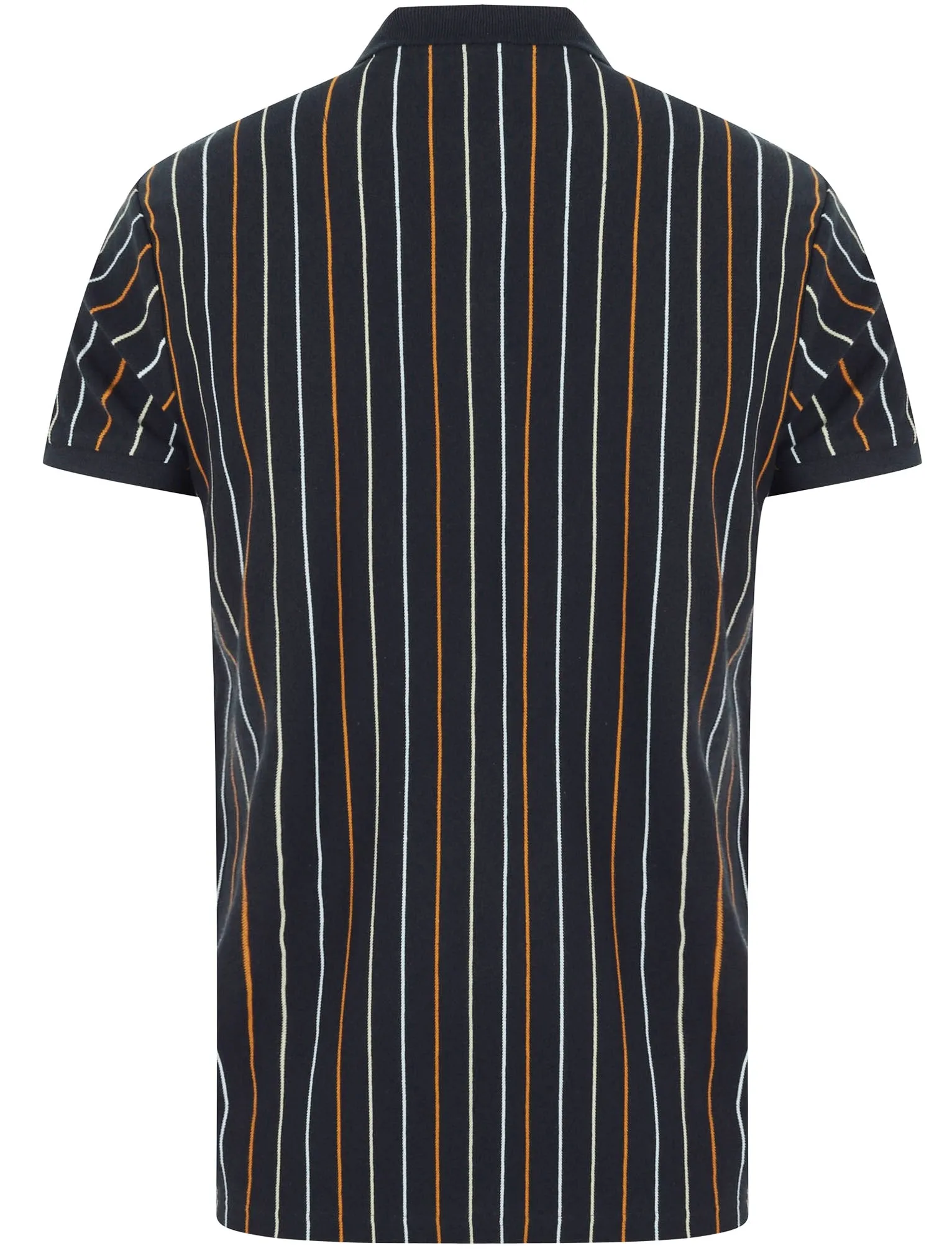Norwood Pinstripe Cotton Pique Polo Shirt In Sky Captain Navy - Le Shark