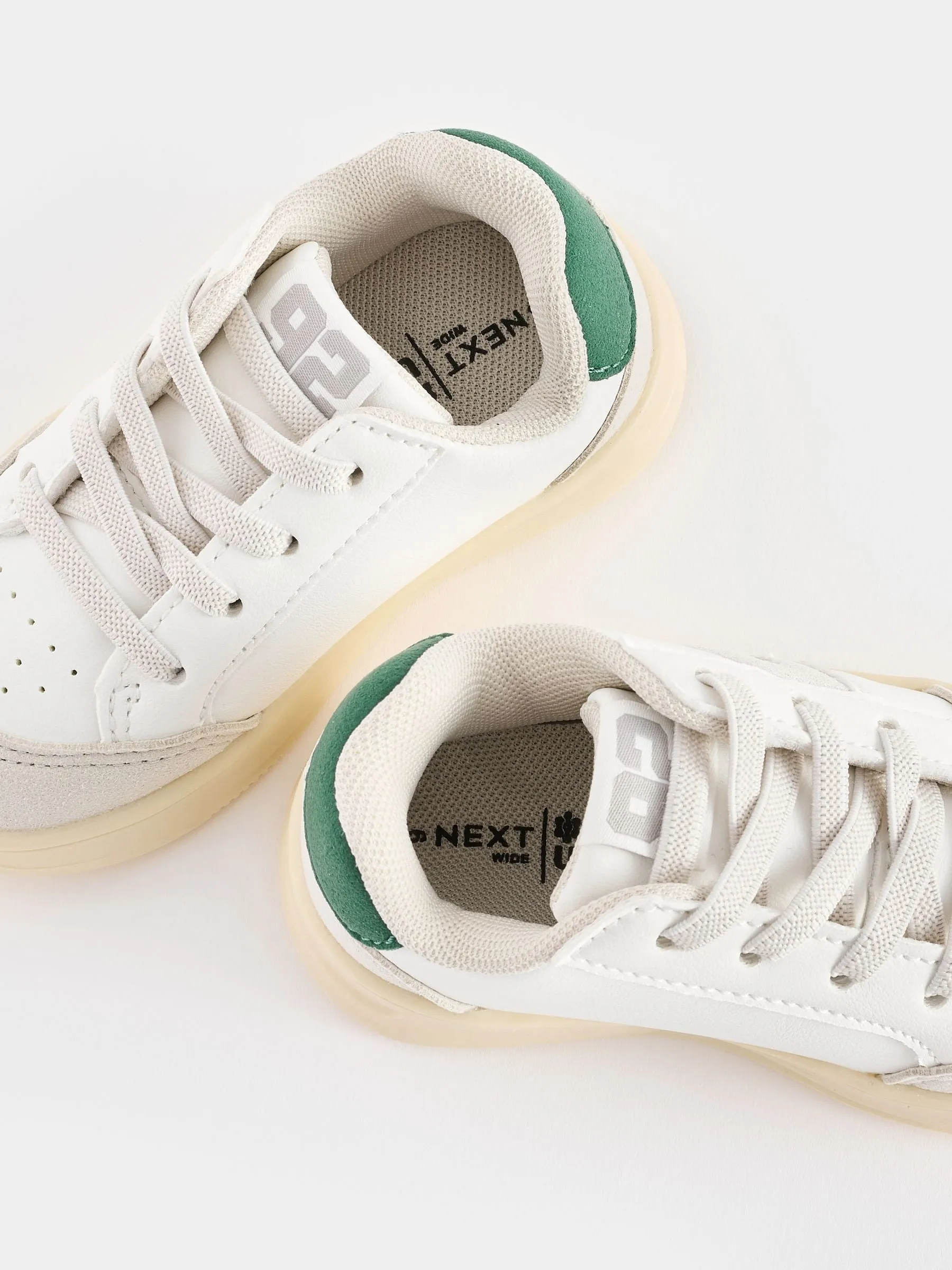 Off White Wide Fit (G) Elastic Lace Trainers