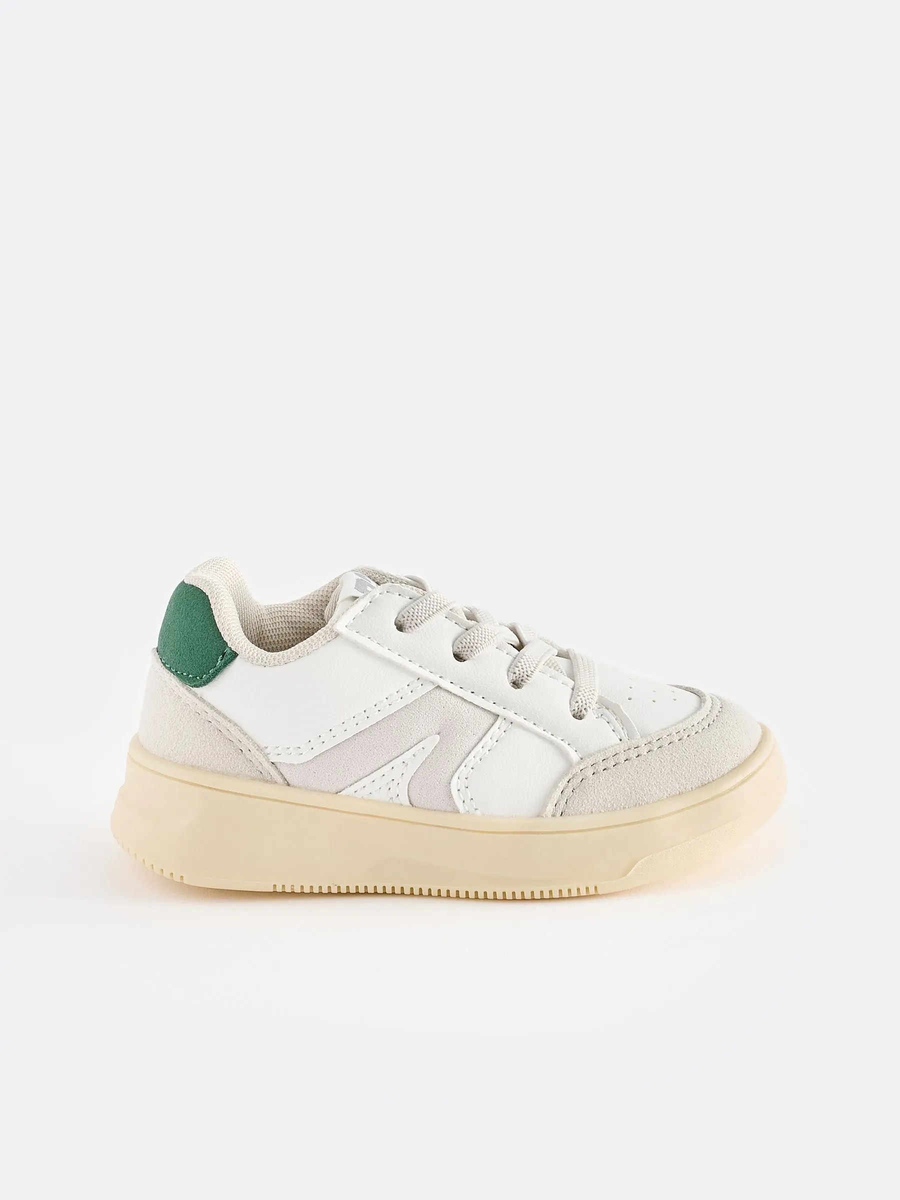 Off White Wide Fit (G) Elastic Lace Trainers