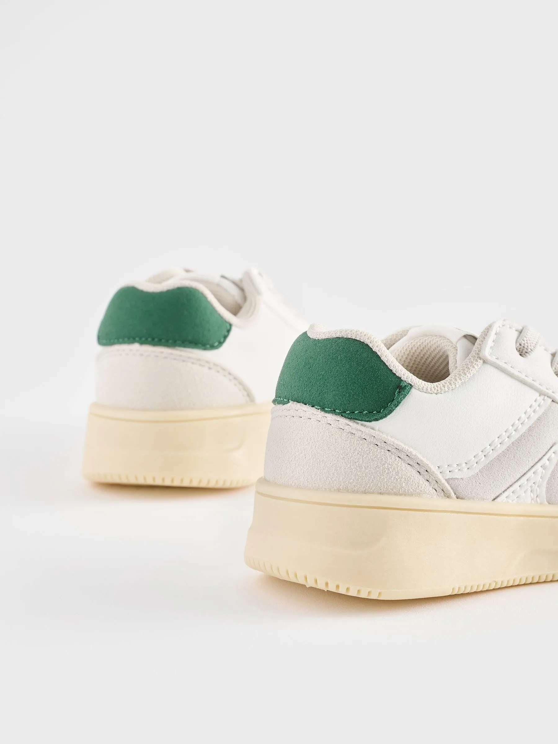 Off White Wide Fit (G) Elastic Lace Trainers